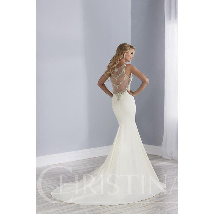 18128 Fit and Flare Sheer Back